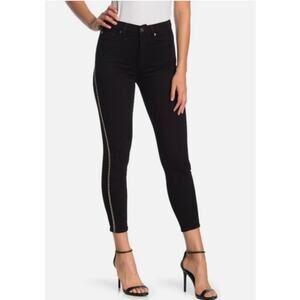 7 For All Mankind Vintage Luxe Black Beaded High Waist Skinny Jeans Women's 26